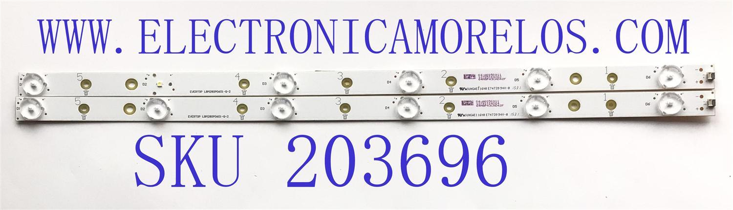 KIT DE LED'S PARA VIZIO ((INCOMPLETO SOLO 2 PIEZAS)) / NUMERO DE PARTE LBM280P0601-Q-2 / 64M8P43CAD42F / E74739 / PANEL TPT275B5-A014 REV:S11D / MODELOS E280-B1 LTT3PRBQ / D28H-C1 LTT3TFAR / NOTA IMPORTANTE:KIT CONSTA DE 3 PIEZAS EN TOTAL